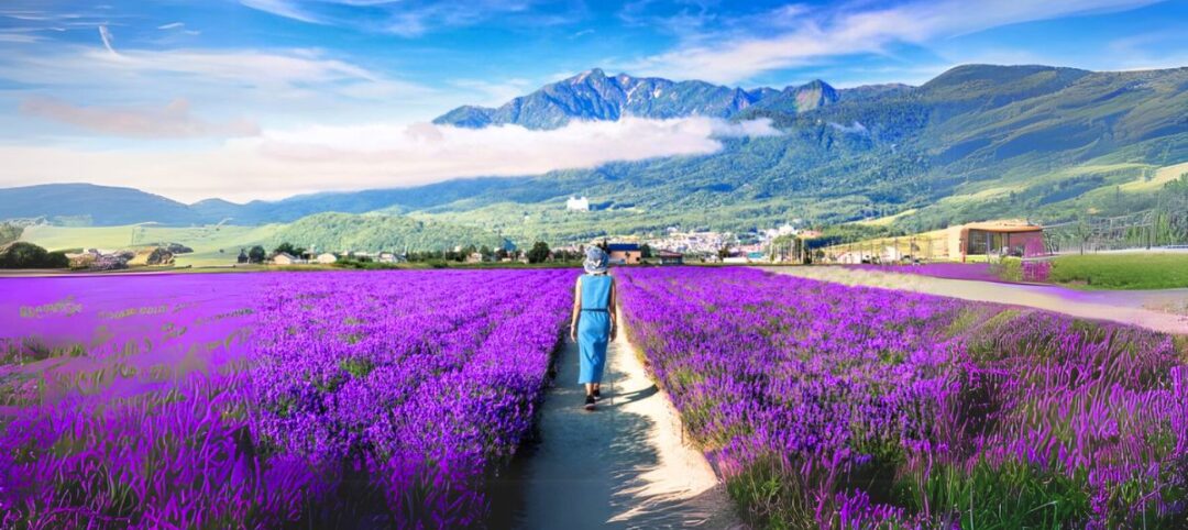 Cánh đồng hoa Lavender - Nhật Bản