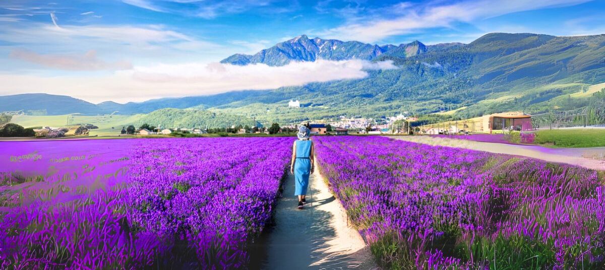 Cánh đồng hoa Lavender - Nhật Bản